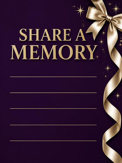 Memory card in the Royal Purple Gold Ribbon 40th Birthday design