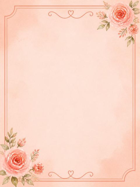 Place card in the Watercolor Coral Rose Bridal Shower design