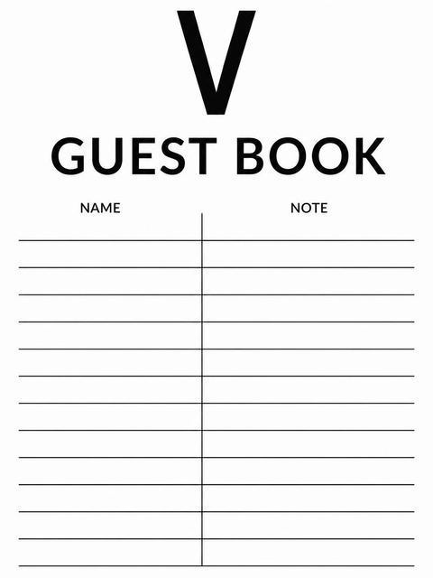 Guest sign-in sheet in the Monochrome Initial 13th Birthday Invitation design