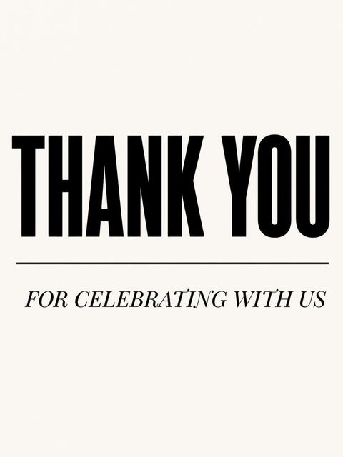 Thank-you flat in the Cream Black Typographic Birthday Invitation design