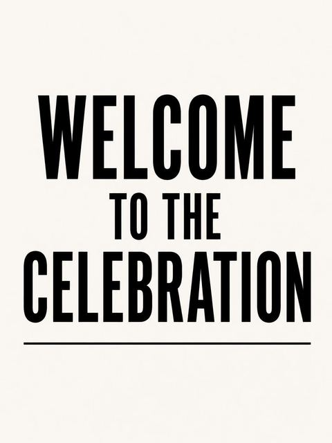 Welcome sign in the Cream Black Typographic Birthday Invitation design