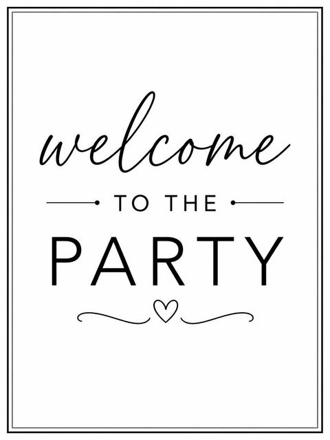 Welcome sign in the Minimalist Black and White 30th Birthday design