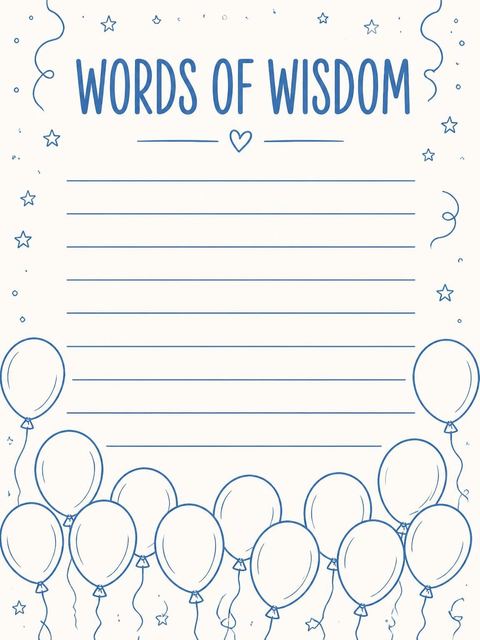 Advice card in the Blue Balloon Sketch 18th Birthday design