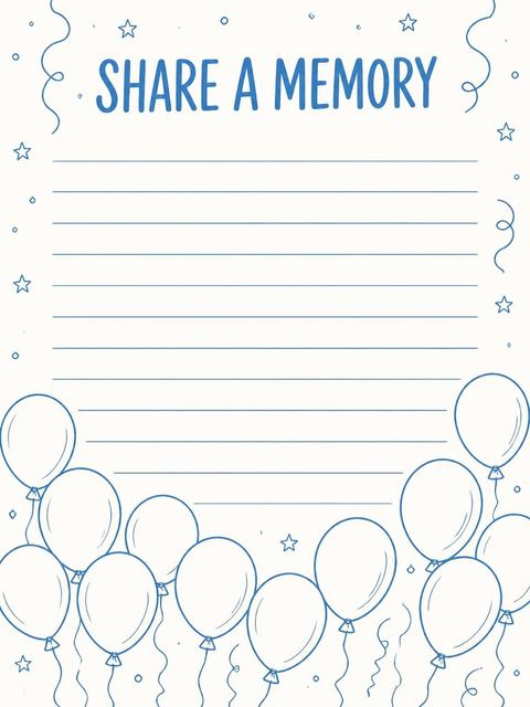 Memory card in the Blue Balloon Sketch 18th Birthday design