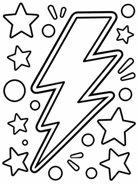 Coloring sheet in the Blue Yellow Lightning 13th Birthday design