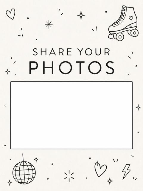 Hashtag card in the Charcoal Script Minimalist 11th Birthday Invitation design