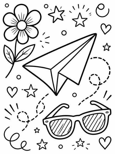 Coloring sheet in the Primary Color Doodle 2nd Birthday Invitation design