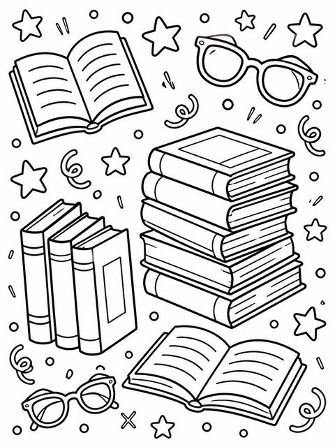 Coloring sheet in the Crayon Library Star 9th Birthday design