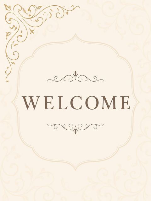 Welcome sign in the Cream and Gold Filigree Bridal Shower design