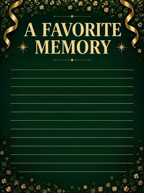 Memory card in the Emerald Gold Confetti 50th Birthday design