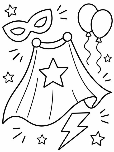 Coloring sheet in the Crayon Superhero 2nd Birthday design