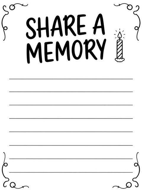 Memory card in the Black and White Candle 50th Birthday design