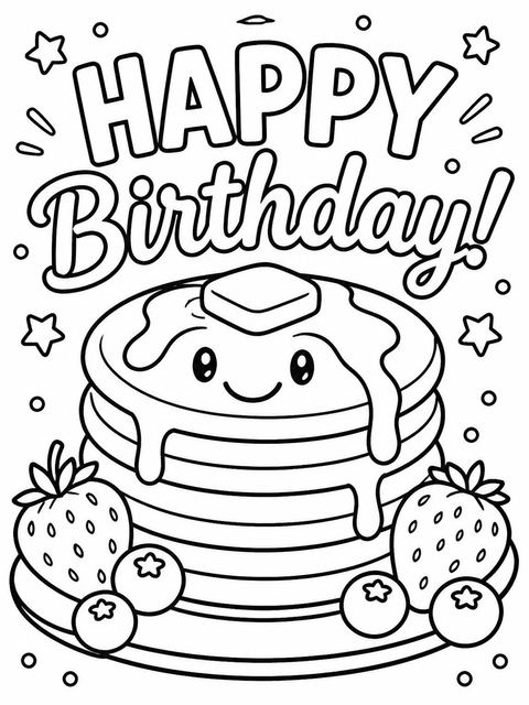 Coloring sheet in the Crayon Pancake 10th Birthday Invitation design