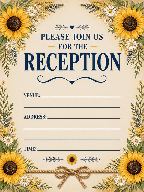Reception details in the Rustic Sunflower Garden Bridal Shower design