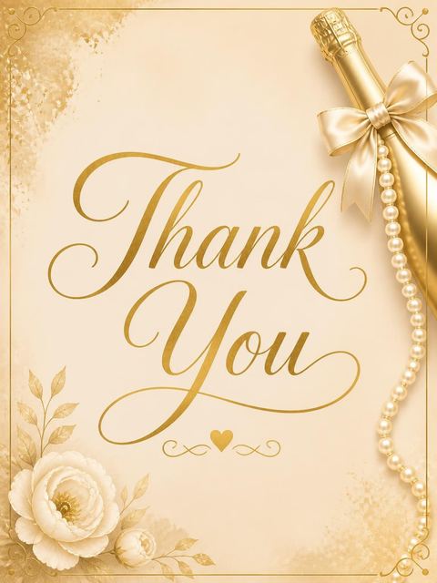 Thank-you flat in the Gold Foil Champagne Bridal Brunch design