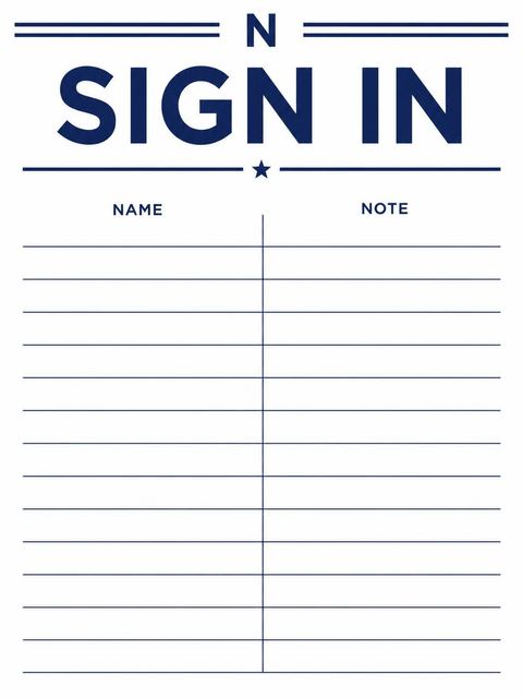 Guest sign-in sheet in the Navy Initial 40th Birthday Invitation design