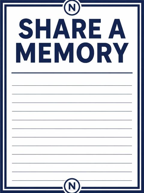 Memory card in the Navy Initial 40th Birthday Invitation design
