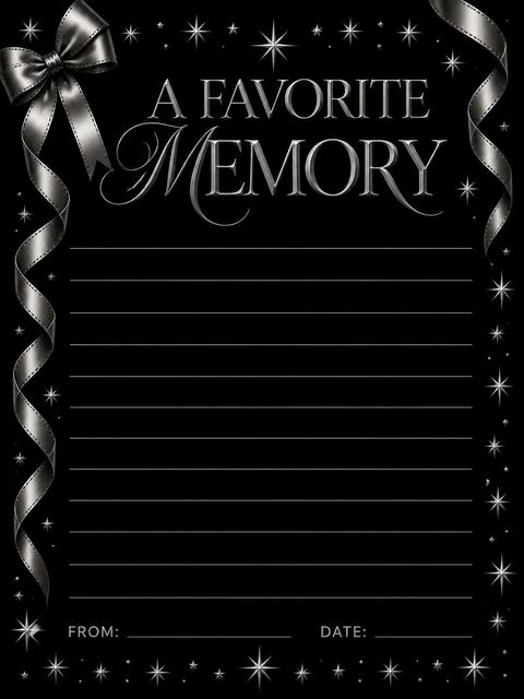 Memory card in the Silver Ribbon 80th Birthday Invitation design