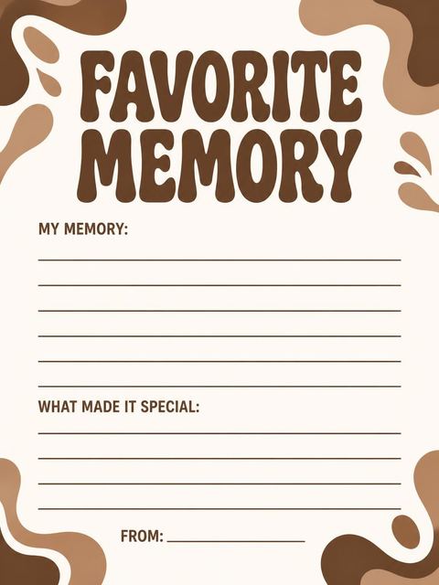 Memory card in the Brown Bubble Typography 70th Birthday design