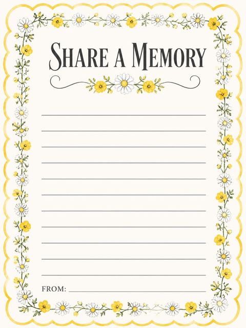 Memory card in the Cream Wildflower Buttercup 60th Birthday design