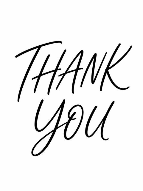 Thank-you flat in the Minimalist Black and White Sweet Sixteen design