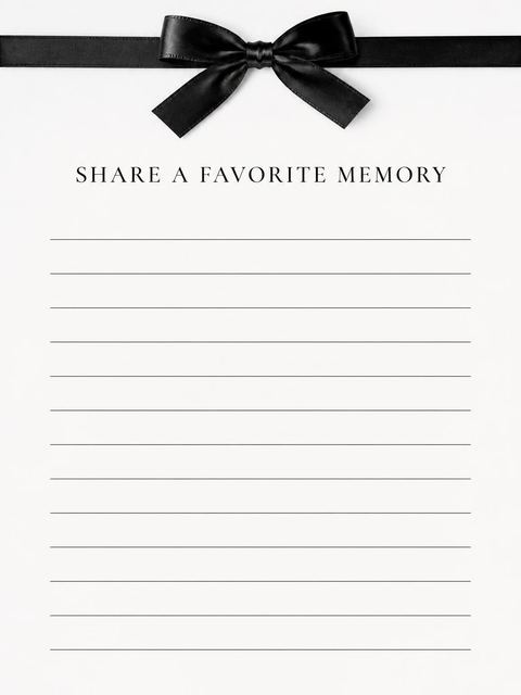 Memory card in the Classic Black Velvet Bow Milestone Invitation design