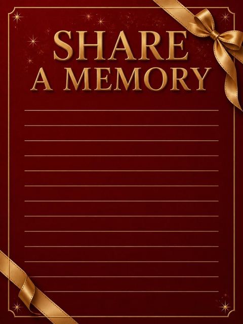 Memory card in the Red Velvet Gold Ribbon 100th Birthday design