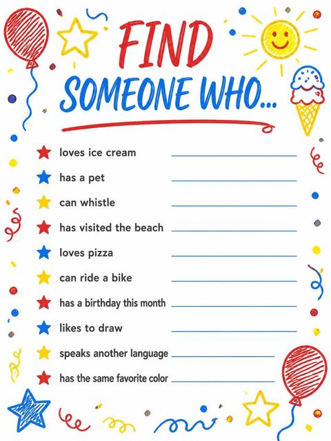 Scavenger hunt in the Crayon Scribble Primary 6th Birthday Invitation design