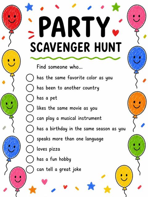 Scavenger hunt in the Crayon Playground 10th Birthday design