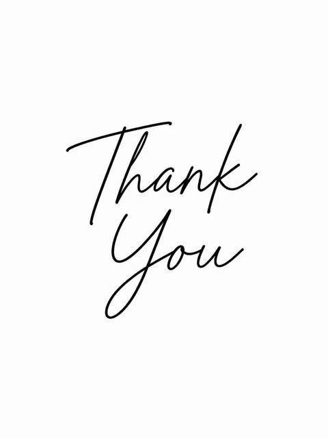 Thank-you flat in the Minimalist Black and White Sweet Sixteen design
