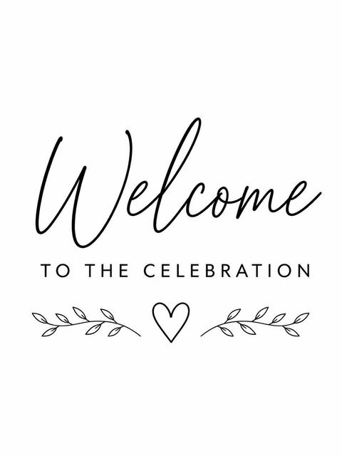 Welcome sign in the Minimalist Black and White Sweet Sixteen design