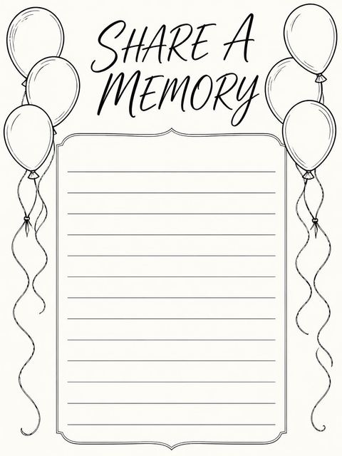 Memory card in the Cream and Black Balloon 65th Birthday design
