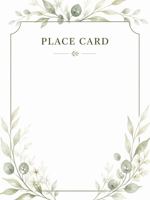Place card in the Sage Watercolor Dress Bridal Shower design