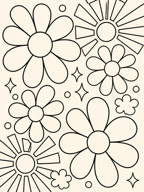 Coloring sheet in the Terracotta Retro Typography First Birthday design