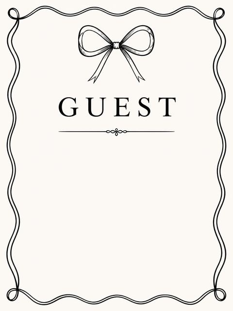 Place card in the Minimalist Black Bow Bridal Shower design