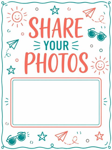 Hashtag card in the Coral and Teal Doodle 12th Birthday design
