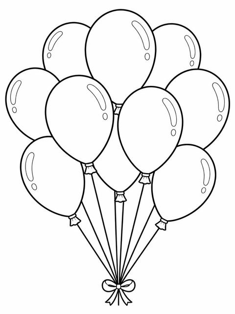 Coloring sheet in the Pastel Watercolor Balloon 2nd Birthday design