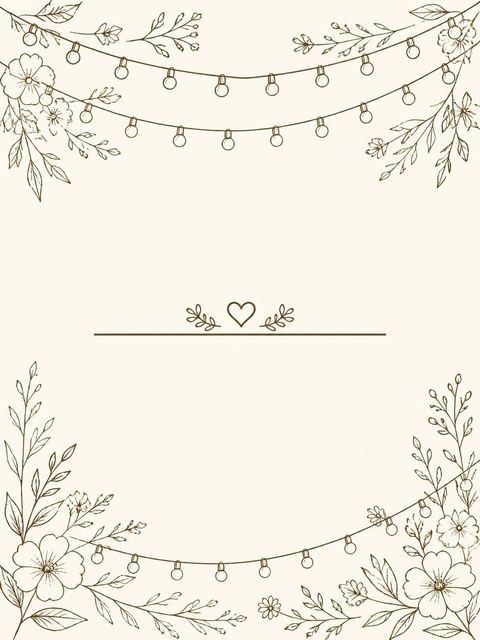 Place card in the Cream Brown Floral String Light 55th Birthday design