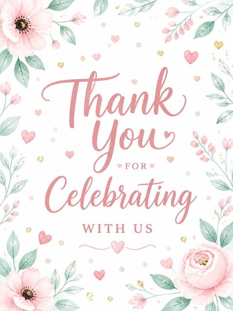 Thank-you flat in the Watercolor Ice Cream 1st Birthday design