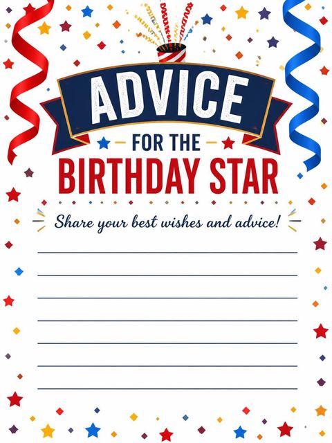 Advice card in the Bold Red Hooray 25th Birthday Invitation design