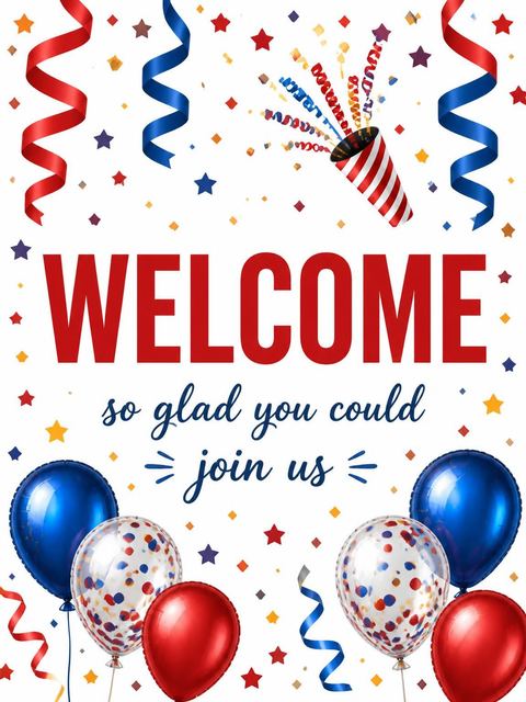 Welcome sign in the Bold Red Hooray 25th Birthday Invitation design