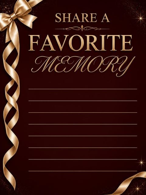 Memory card in the Burgundy Gold Ribbon 50th Birthday design