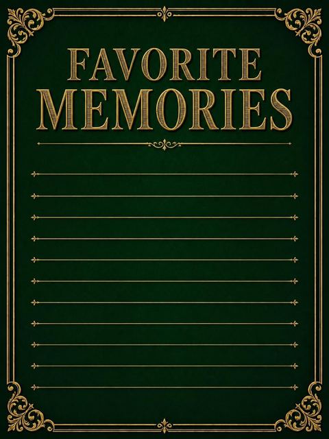Memory card in the Forest Green Gold Filigree 50th Birthday design