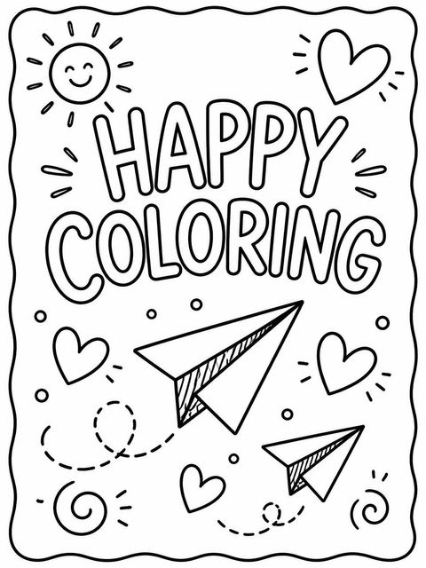 Coloring sheet in the Teal Doodle Motif 7th Birthday Celebration design