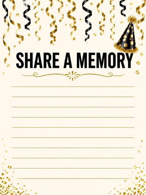 Memory card in the Black and Gold Streamer 90th Birthday design
