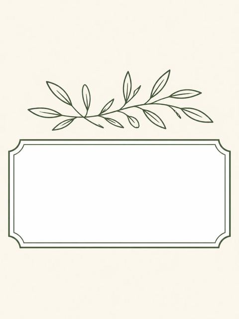 Place card in the Forest Green Botanical Table Birthday design