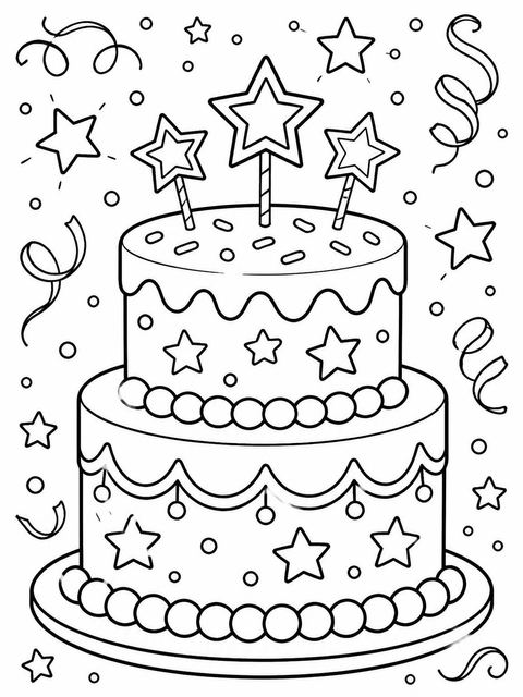 Coloring sheet in the Pink Star Cream 12th Birthday Invitation design