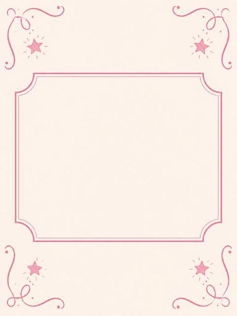 Place card in the Pink Star Cream 12th Birthday Invitation design