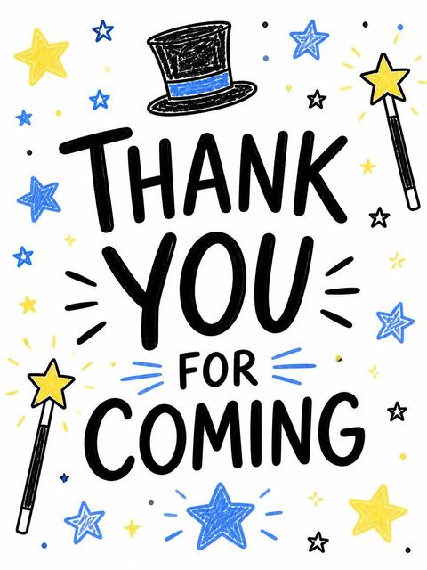 Thank-you flat in the Blue Crayon Illustration 5th Birthday design