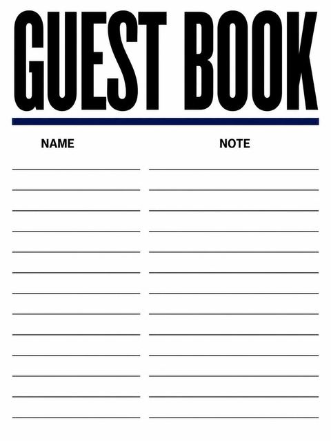 Guest sign-in sheet in the Minimalist Bold Type 65th Birthday design